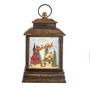 Kurt Adler Kurt Adler 10.4-Inch Battery-Operated Light Up Santa Water Lantern with Projector - 1 of 4