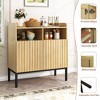 Syemin Decorative Storage Cabinets, 2 Door Storage Cabinet Sideboard, Suitable for Living Room, Entryway and Kitchen Dining Room, - 3 of 4
