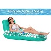 Jasonwell Inflatable Pool Float for Adults — Lounger Raft with Cup Holders, Floating Chair for Pool, Lake & Beach - Tropical Green - 4 of 4