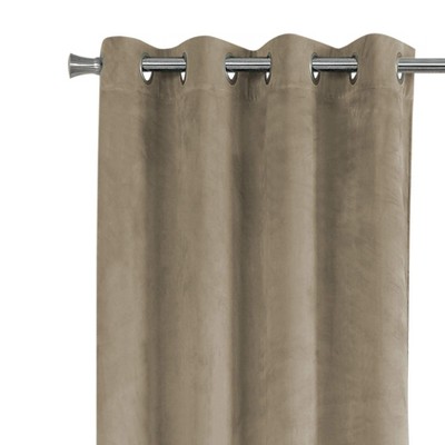 Cream Velvet Blackout Grommet Curtain Panels Set
