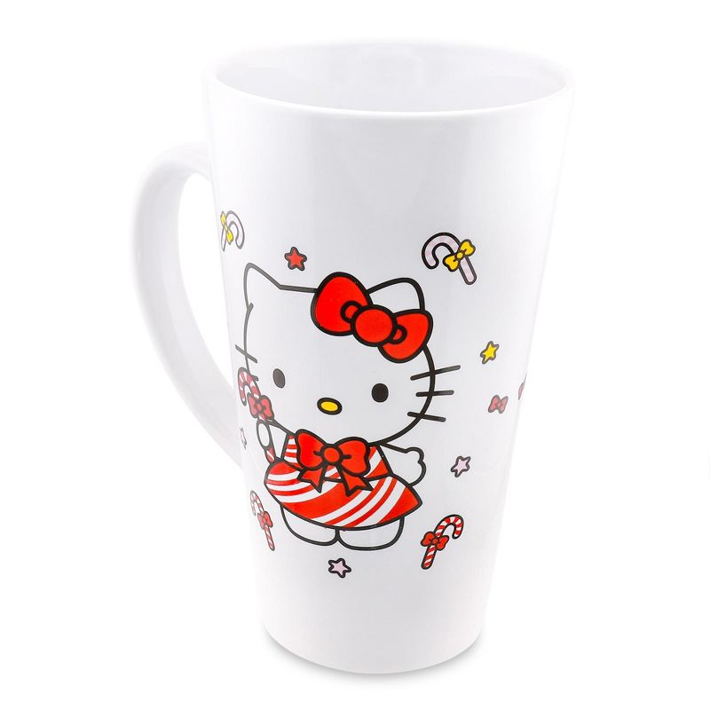 Silver Buffalo Sanrio Hello Kitty Holiday Candy Cane Ceramic Tall Latte Mug | Holds 16 Ounces, 2 of 10