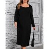 BLUEMING Womens Plus Size Maxi Sweater Dresses Chicken Heart Long Sleeve Midi Fall Winter Knit Dress - 2 of 4