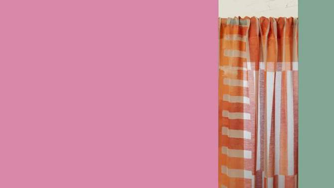 1pc Sheer Ophelia Printed Burnout Window Curtain Panel Orange - Opalhouse™ designed with Jungalow™ , 2 of 13, play video