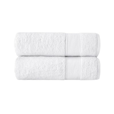 Grund Pinehurst Series Organic Cotton Ultra Thick, Soft, and Super Plush Pile 16 x 30 Inch Rectangular Luxury Bathroom Hand Towels, Set of 2, White