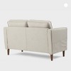 Best Price Mattress Hana Modern Linen Fabric Loveseat with Armrest Pockets Sand Gray : Upholstered Polyester, Eucalyptus Frame - 2 of 4