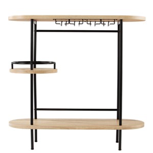 Dagney Wine/Bar Table with Glassware Storage - Natural - SEI - 1 of 4