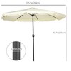 Sapphtopaz 9Ft Patio Umbrella Market Umbrella with Crank and Push Button Tilt 8 Sturdy Ribs and Tassles for Garden, Pool, Deck, Backyard - 3 of 4