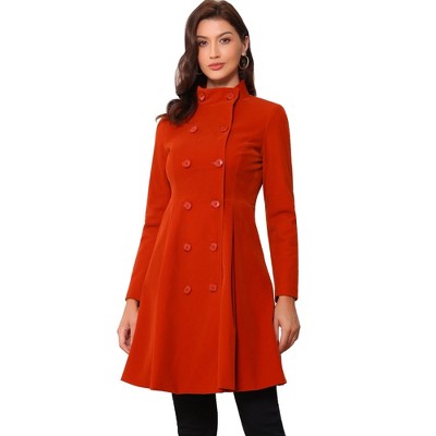 INSPIRE CHIC Women's Velvet A-Line Steampunk Double Breasted Winter Trench Coats