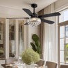 Silijoy 52-Inch Crystal Chandelier Ceiling Fan with Lights Remote and Elegant Crystal Chandelier Design (5 Blades and Remote Included) - 3 of 4