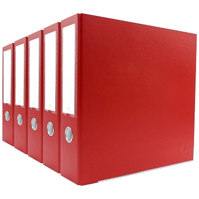 Bindertek 3-Ring 3-Inch Premium Binder 5-Pack Red 3EFPACK-RD