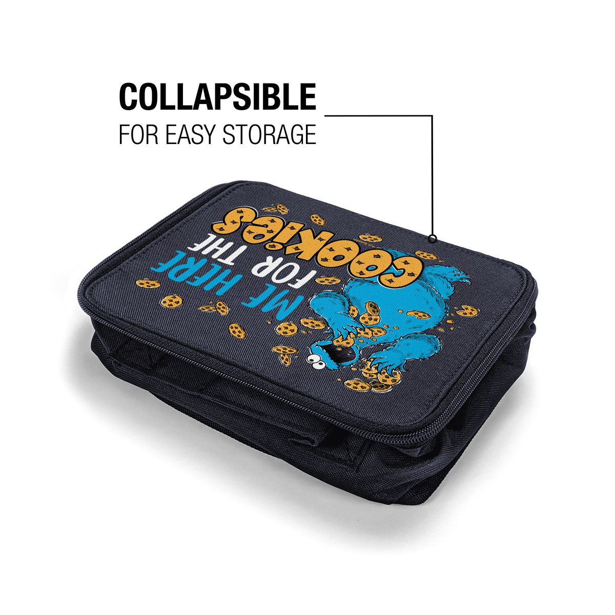 Sesame Street Cookie Monster Here For The Cookies Insulated Soft Sided Lunch Box - thumbnail 10