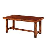 77" Wood Extendable Dining Table Distressed Dark Oak - Saracina Home