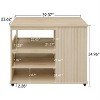 LunaLulinlk Kitchen Island Cart, Modern Kitchen Island with Storage Drawer Wine Rack Lockable Casters - 4 of 4