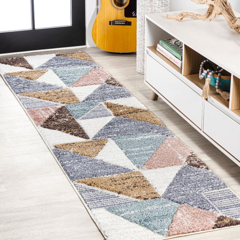 Aileen Geometric Scandi Colorblock Carved Area Rug - JONATHAN Y, 1 of 11