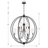 Crystorama Lighting Sylvan 8 - Light Chandelier in  Black Forged - 3 of 4