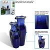 Sunnydaze Indoor Decorative Smooth Ceramic Glazed Pitchers Desktop Tabletop Water Fountain - 11" - Blue - 2 of 4