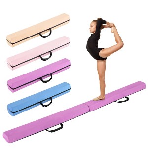 Costway 7 FT Folding Balance Beam Foam Floor Gymnastic Beam with Carrying Handles Blue/Purple/Khaki - 1 of 4