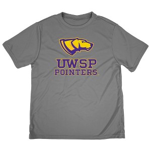 University of Wisconsin-Stevens Point Youth/Kids Sport T-Shirt Primary Logo, Athletic Heather - 1 of 4