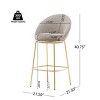 Counter Height Barstools Set of 4,Cafe Barstools with Metal Frame and Upholstered Round Seat,Modern Metal Kitchen Island Bar Chairs-Coolbibila - 4 of 4