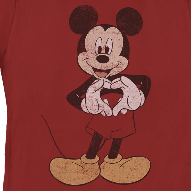 Women's Mickey & Friends Distressed Heart T-Shirt, 2 of 5
