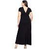 24seven Comfort Apparel Empire Waist V Neck Plus Size Maxi Dress - 3 of 4
