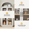 Jojoka Arched Cabinet 71.6" Tall Kitchen Pantry, Farmhouse Storage Cabinet, Large Bookshelf with Doors, 5 Tier Kitchen Cabinets for Dining Room - 3 of 4