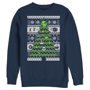 Men's Star Wars Ugly Sweater Christmas Tree Sweatshirt - 1 of 3