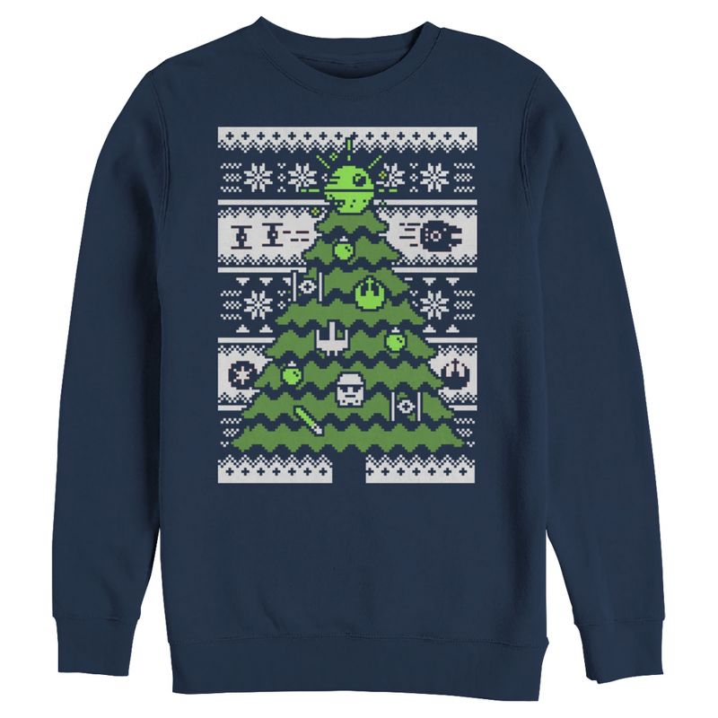 Men's Star Wars Ugly Sweater Christmas Tree Sweatshirt, 1 of 4