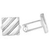Pompeii3 Men's Stainless Steel Square Striped Polished 14mm Cufflink - 2 of 3