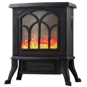 Comfort Glow® ES4195 The Sanford™ 1,500-Watt-Max Freestanding Electric Stove with Real Flame Look in Black - 1 of 4