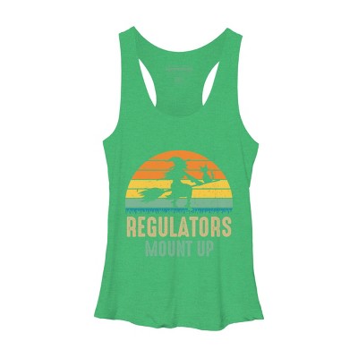 Women's Design By Humans Regulators Mount Up Halloween Witch By RedBirdLS Racerback Tank Top