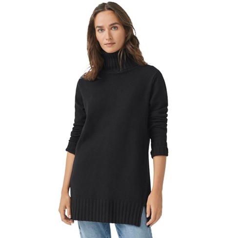 Black Tunic Sweaters for Women Casual Pullover Tunic Tops for