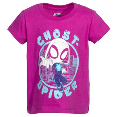 Marvel Spidey and His Amazing Friends Little Girls 2 Pack T-Shirts Grey/Purple 6 — фото 6