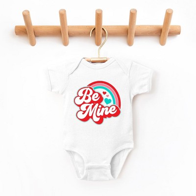 The Juniper Shop Be Mine Rainbow Baby Bodysuit