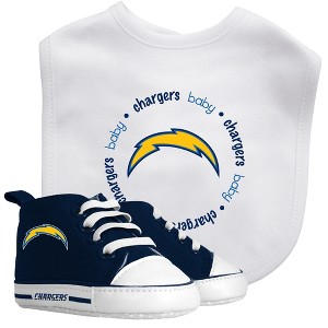 Baby Fanatic 2 Piece Bid and Shoes - NFL Los Angeles Chargers - White Unisex Infant Apparel - 1 of 3