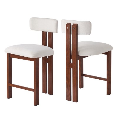 Christopher Knight Home Modern 26.5" Metal Upholstered Counter stools with Low Back (Set of 2)