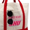 Sacred Heart University Primary Logo Canvas Tote Bag With External Pocket, Reusable Shoulder Bag for Shopping, Beach, Red - 2 of 4