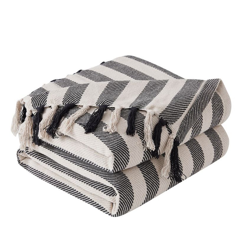 Southshore Fine Living 100% Cotton lightweight, breathable Stripe Collection throw blanket, 3 of 5