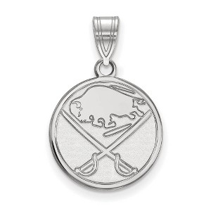 Black Bow Jewelry Sterling Silver Buffalo Sabres NHL Medium Pendant - 1 of 3