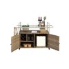 VisioGear Outdoor Bar Cart with Cabinet, Patio Serving Cart with 1 Ice Bucket, Lockable Wheels, Side Basket, Beige, 51.57"*19.69"*35.83" - 4 of 4