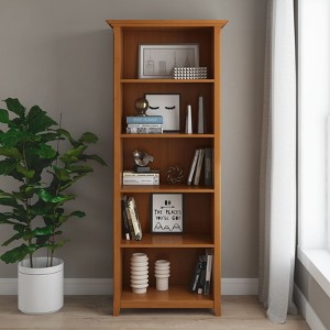 NicBex Bookcases for Living Room Modern 70" H 5 Tier Free Standing Storage Wood Bookshelves with Adjustable Storage Shelves for Office Home - 1 of 4