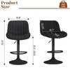Hooseng Upholstered Bar Chairs, Bar Stools Set of 2 with Black Metal Legs, Backs and Footrest Counter Height Bar Stools, Modern Bar Chair - 2 of 4