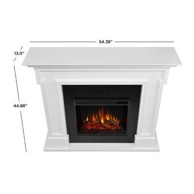 White Freestanding Electric Fireplace with Mantel