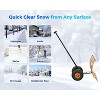 Snow Shovel with Wheels for Driveway,20" Wide Adjustable Snow Pusher with 5-Position Angle&Height Handle,Snow Removal Tool for Sidewalks,Yards&Patios - 2 of 4