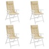 vidaXL Chair Cushion Outdoor High Back Chair Cushion Seat Pad Oxford Fabric - Beige 4 pcs - 4 of 4