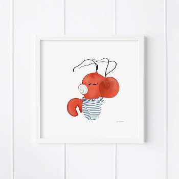 Baby Lobstah Framed Museum Quality 12" x 12" Art Print by Ramus & Co