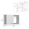 Vynxaria Modern 2 Wall Cabinet with Open Storage Shelves, Single Door, White - 3 of 4