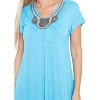 Women's Embellished V-Neck Fenella Top Tunic - White Mark - 2 of 3