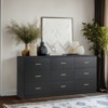 FURNIinspire Dressers Modern 9 Drawer Dresser, Sturdy Storage Dressers Organizer, Cabinet For Bedroom, Living Room, White, 62.9"*15.55"*30.3" - 2 of 4