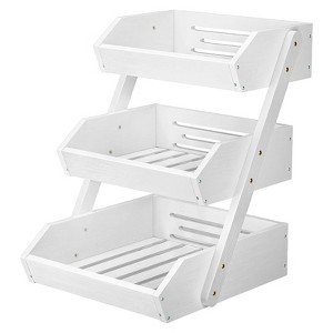 Aoibox 3-Tier Kitchen Fruit Basket, Countertop Vegetable Storage Stand, Breathable Design for Fresh Produce, Easy to Clean, Sturdy Construction - 1 of 4